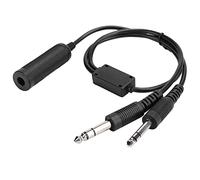 Akozon Adaptador de Auriculares de aviación, Cable Adaptador de helicóptero a aviación General - David Clark AVCOMM U 174 Convertir a Conectores de aviación Dual Conectores de Conductor GA