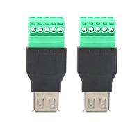 Akozon Adaptador de bloque de terminales de tornillo, adaptador USB, 2 unidades Quicklink Solderless Tipo A Hembra USB Terminal Adapter Convertidor para transferencia de datos