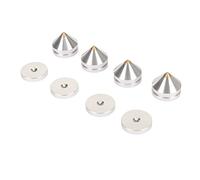 Akozon Aislamiento de Altavoces de 4 Piezas, Alfombrilla de Pies de Pico para Amplificador de Amortiguación de Amps de la Almohadilla del Subwoofer Giratorio (SILVER)