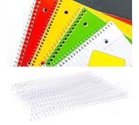 Akozon Akozon 100 Piezas 14 3 Mm Blanco A4 Cables de Encuadernación de Doble Bucle para Calendario y Documentos Solución Ecológica y Fácil de Usar (13mm*30 agujeros transparentes 20 tiras)
