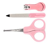 Akozon Akozon 3pcs Baby Nail Clipper Set: Tijeras de la Uña Infantil, Cortador de Uñas y Archivos, Punta Redonda Segura, No Deslizante (PINK)