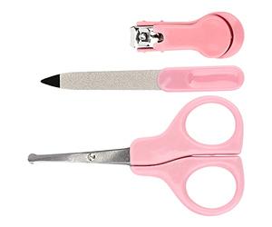 Akozon Akozon 3pcs Baby Nail Clipper Set: Tijeras de la Uña Infantil, Cortador de Uñas y Archivos, Punta Redonda Segura, No Deslizante (PINK)