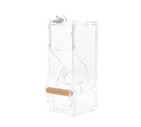 Akozon Akozon Comedero Automático Transparente de Acrílico para Pájaros para Mascotas Pequeñas - Fácil Montaje y Diseño sin Ensuciar para Loros, Cacatúas y Canarios - Opciones de Tamaño Disponibles