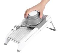 Akozon Akozon Cortador de Mandolina de Verduras Versátil y sin acero: Rallador y Cortador Manual de Alimentos para Preparar Verduras sin Esfuerzo, Incluye Empujador de Seguridad Protector de Mano