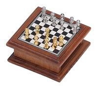 Akozon Akozon Exquisito 1:12 Juego de Ajedrez en Miniatura para Casas de Muñecas - Tablero de Ajedrez Detallado y 32 Piezas de para Decoración y Coleccionables del Hogar