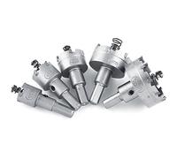 Akozon Akozon Juego de Sierras Perforadoras HSS de 5 Piezas con Punta de Carburo, Herramientas para Trabajar Metales de 20-50 Mm para Corte de Precisión en Madera, Metal Blando y Más