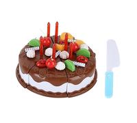 Akozon Akozon Play Food Birthday Cake Set - DIY Fingend Play Juque de Juguete de Pastel de Chocolate para Niños de 3 Años y Arriba - Accesorios para Pasteles de Frutas, Diversión de Pastel, Juego de