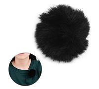 Akozon Akozon Protector de Parabrisas Peludo para Teléfono Lavalier con Clamp/Holder Premium - para M1 y Varios Micrófonos de Solapa para Mayor Claridad (BLACK)