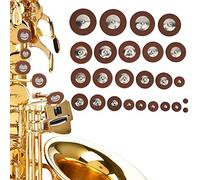 Akozon Almohadillas para Saxofón Tenor - 25 Piezas Kit de Almohadillas para Saxofón de Cuero de Varios Tamaños Accesorios para Saxofón Tenor para Reemplazo