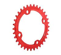 Akozon Alto Rendimiento 32 34 36 38T Bcd 104 Bicicleta de Montaña de Aluminio Pieza de Reparación de Anillo de Cadena de Manivela única Rojo (34T)