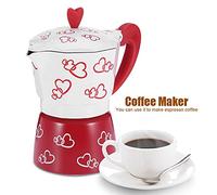 Akozon Aluminio Premium Hervidor para Uso en la Oficina en el Hogar Liviano y Fácil de Manejar Tamaños de Olla S L (Corazones rojos ten cuidado.)