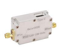 Akozon Amplificador de Banda Ancha RF, Conector Femenino SMA de Alta Ganancia para Radio R F LNA de bajo Ruido 10m -6Ghz
