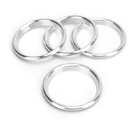 Akozon Anillo De Salida De Aire De La Consola Del Coche 4pcs Adornos De Plata De Aleación De Aluminio Anillo De Ventilación De Aire Acondicionado Cubierta De Salida De Aire Reemplazo Para A3 2014-2019