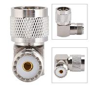 Akozon Antena Adaptadora Coaxial de ángulo Recto Macho N a Hembra M para Conectores UHF