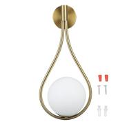 Akozon Aplique de Pared con Forma de Gota de Agua, Aplique de Globo LED, Lámpara Decorativa Dorada para Sala de Estar, Dormitorio, Pasillos y Escaleras