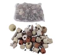 Akozon Aquarium Bioballs y Anillos de Cerámica Conjunto - 10 en 1 Medios de Filtro Biológico de Carbono Activado para Peces de Agua Dulce y Agua Salada, Estanques Mini Arrecifes Acuarios