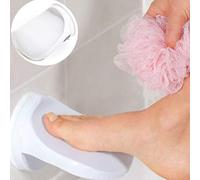 Akozon Baño de Plástico Descanso con Taza de Succión - Ayuda de la Pierna de Ducha para un Fácil Afeitado y Comodidad - Ideal para Baños de Hogar y Hotel (WHITE)