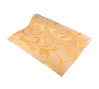 Akozon Barroco Dorado Damasco 3D Papel Tapiz Adhesivo | Material no tejido, patrón de damasco dorado adornado, fácil aplicación para decoración de sala de estar o dormitorio