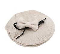 Akozon Beige Flat Cap Gentleman Hat & Bowtie Set - Baby Photography Supp para Bebés Recién Nacidos (#6)