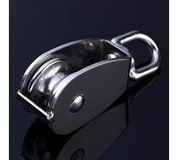 Akozon Bloque de Polea Giratoria M32 de Acero 304 Menos para Elevación - Polea de Tracción de una Sola Rueda Resistente con Gancho Giratorio para Tareas de Remolque y Elevación