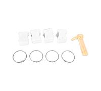Akozon Bobinas de Hilo de 120 Piezas de Plástico Blanca Organizador de Rosca de Bordado Conveniente con Máquina de Devanado Manual y Anillos de Retención