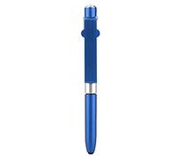 Akozon Bolígrafo Capacitivo, Bolígrafos Capacitivos con Pantalla Táctil Cuatro en 1 con Luz LED para Píldora, Bolígrafo Táctil Capacitivo Plegable, Soporte para Teléfono Móvil (Blue)