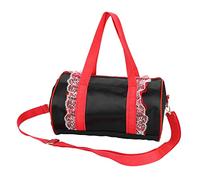 Akozon Bolsa de Ballet, SS Dance Latin Girls Ballerina Ballerina Cuerpo de Hombro de Lentejuelas con Encaje para Bailarín 28 50 17 50 Cm Rosa Larga Gasa (Hilo Corto Negro)