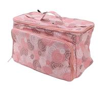 Akozon Bolsa de Tejer Multifuncional Rosa - Soporte de Hilo de Tela Oxford con Divisores para Máxima Organización y Portabilidad - Almacenamiento Ideal de Suministros de Ganchillo para Tejedores