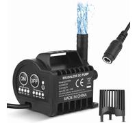 Akozon Bomba Sumergible de 12 V, 450 L/h, 13 Pies, Función de Desaceleración de Aceleración de Sincronización de 4 Engranajes con Base de Ventosa para Acuario, Estanque, Fuente, Refrigeración para