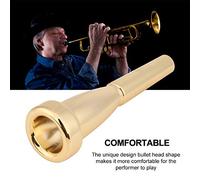 Akozon Boquilla de Trompeta Tamaño 3C Accesorio de Instrumento Musical Plateado (GOLD)