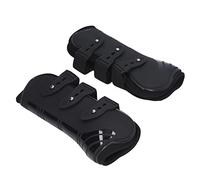 Akozon Botas Protectores de Neopreno PU Neopreno de 2 Piezas de Caballos Ajustables para Soporte de Tendones y Protección Articular (Patas Delanteras Negras Gran tamaño (24x18.5cm / 9.4x7.3in))