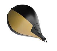 Akozon Boxeo Speed Ball PU Cuero MMA Muay Thai Entrenamiento Bolsa de Golpe Kit con Bomba Infladora (Negro y Dorado)