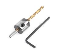 Akozon Juegos de Brocas Avellanado Portabrocas Brocas para Acero con Llave Hexagonal(4mm)