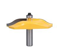 Akozon Broca Enrutadora de Panel Elevado, Vástago de 1/2 Pulgadas, Fresa de Madera de Carburo de 3 1/2 Pulgadas de Diámetro para Puertas de Carpintería, Máquina de Grabado Cnc, Recubrimiento Térmico