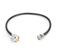 Akozon Cable Coaxial 50-3 de 50 Ohmios BNC Macho a UHF PL259 Línea Adaptadora Macho para Aplicaciones RF, Cable de Extensión Coaxial, 30 Cm