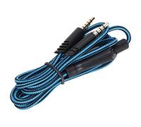 Akozon Cable de de Repuesto con Control de Volumen en Línea para Auriculares para Juegos A10 A40TR - Cable Jack de 3,5 Mm para One, y PC - 2 M de Longitud (Función silenciosa-azul)
