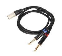 Akozon Cable Divisor en Y Dual de 1/4 de Pulgada a XLR Macho - XLR Macho a Doble Conector Mono TS de 6,35 Mm Adaptador Convertidor de Sonido para Micrófonos Y Equipos de (2m)