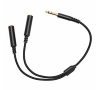 Akozon Cable Divisor en Y Estéreo Macho a Hembra Dual de 6,35 Mm | Cable Divisor de de 11,8 Pulgadas Y 1/4 Pulgadas con Conectores Chapados en Oro para Auriculares, Mezcladores, Pianos Guitarras