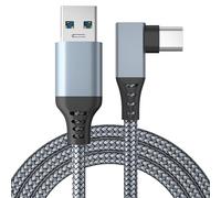Akozon Cable VR Link Transferencia de Datos de Alta Velocidad de 5 Gbps USB C A USB A Carga Rápida de 60 W para Auriculares 2 Meta 3 VR Juegos de PC Conexión Estable Nylon (600cm)