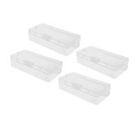 Akozon Caja de Almacenamiento de Plástico Transparente con Tapa con bisagras: Contenedor Transparente Compacto para Organizar Manualidades, Cuentas, Joyas y Artículos Pequeños