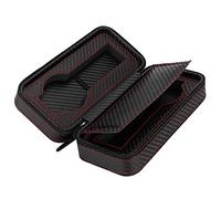 Akozon Caja de Almacenamiento Portátil para Relojes, Organizador de Relojes de Pulsera con 2 Ranuras, de Cuero y Fibra de Carbono, para Viajes