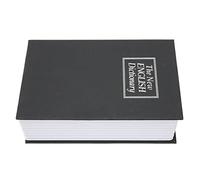 Akozon Caja de Almacenamiento Segura para Libros con Compartimento para Llaves Diseño de Libro Sintético Exterior de Cuero Simulado Refuerzo de Acero para Joyas de Viaje Pasaporte en Efectivo (BLACK)