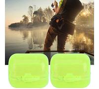 Akozon Caja de Anzuelos para Señuelos de Calamar, de Plástico Amarillo Fluorescente, 50 Uds., Funda para Accesorios de Pesca, Cubierta Ligera para Anzuelos para Pesca en Agua Dulce y Salada, Fácil