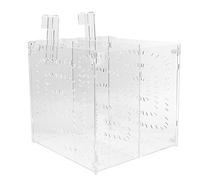 Akozon Caja de Cría para Acuario 20x20x20cm Aislamiento de Peces con, Ventosas y Ganchos para Camarones, Peces Enfermos o Agresivos Contenedor de Incubación de Acrílico Transparente (20MC * 20CM *