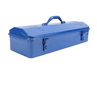 Akozon Caja de Herramientas de Metal Azul, Almacenamiento de Herramientas Portátil para Taller, Garaje, Automóvil y Lugar de Trabajo, Diseño Compacto y Resistente con Cierre Seguro (Caja de