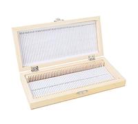 Akozon Caja de portaobjetos de scopio, 50 Piezas de portaobjetos de scopio preparados de Vidrio para biología Muestras Caja de Almacenamiento de portaobjetos de Madera