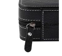 Akozon Caja de Viaje para Almacenamiento de Relojes, Organizador de 8 Rejillas de Cuero PU, Color Negro, 1 Unidad