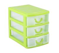 Akozon Cajón de Plástico de 3 Capas para Joyería, Almacenamiento de Maquillaje, Caja de Almacenamiento Compacta y Desmontable para Escritorio, Baño, Cocina, Contenedor Verde Ligero y que Ahorra (3