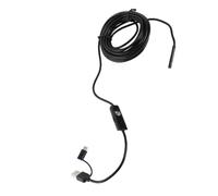 Akozon Cámara de Endoscopio Móvil, para con Automóvil LED Automóvil de 5 Metros Cable Duro de 5. Mm PC USB USB Tipo C 3 en 1