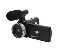 Akozon Cámara de Vídeo Videocámara 4K HD 48MP F2.0 Lente de Gran Apertura Pantalla Giratoria de Múltiples ángulos Lámpara de Relleno TIR de 3W Grabadora de Cámara Digital Portátil